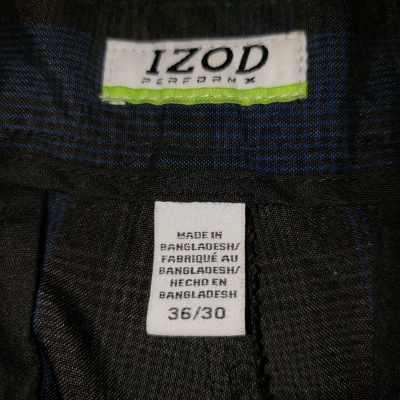 Izod Plaid Dress Pants Performance Size 36